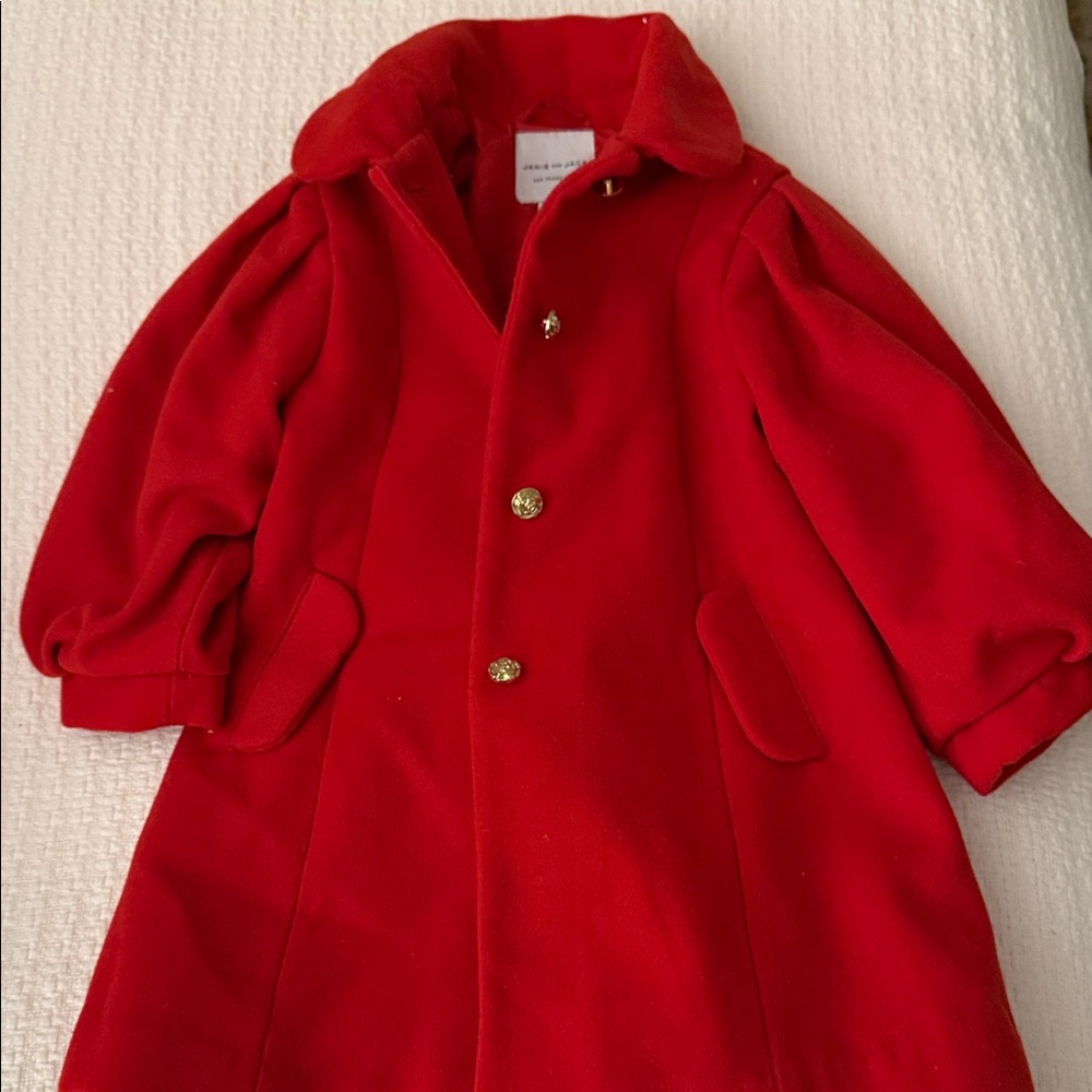 Janie and Jack Classic Red Pea Coat